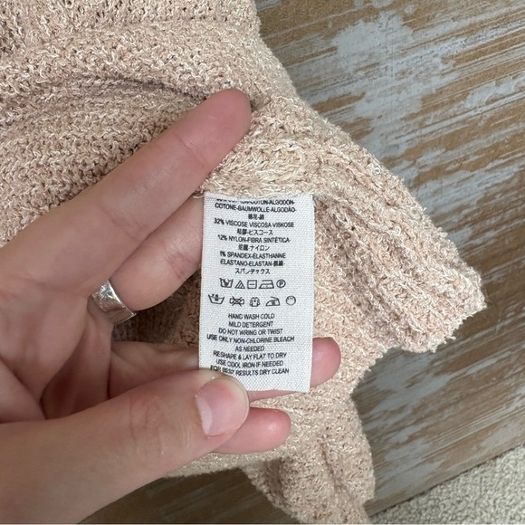 Free People Edessa Off The Shoulder Sweater Almond Beachy Boho Womens XS - Picture 4 of 6